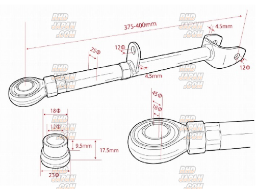 skm様 D-Max D1 Spec Pillow Rear Lower Arm Set - GX90 JZX90 GX100 JZX100